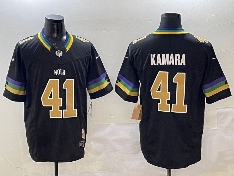 Men New Orleans Saints 41 Kamara Black three generations 2025 Nike Limited NFL Jersey style 1